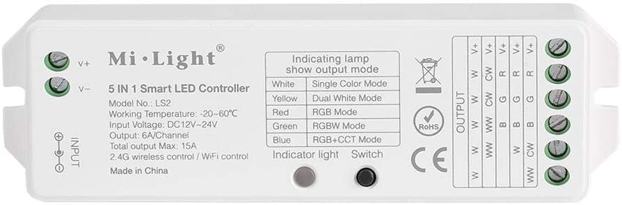 Controlador LS2  5 en 1 MONO, CCT, RGB, RGBW, RGB+CCT