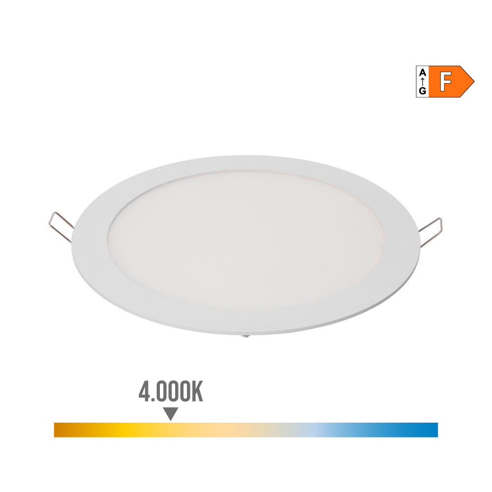 Downlight led empotrable redondo 20w luz dia 4000k 1500lm blanco ø22,5cm edm