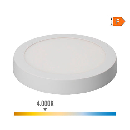 Downlight led superficie redondo 20w 1500lm 4000k luz dia ø22,5x4cm blanco ø22,5x4cm edm