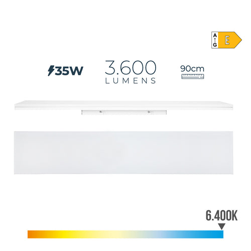 Regleta led 35w 6400k luz fria 3600lm 12x90x4,5cm edm