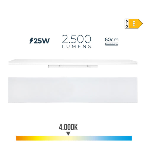 Regleta led 25w 4000k luz dia 2500lm 12x60x4,5cm edm