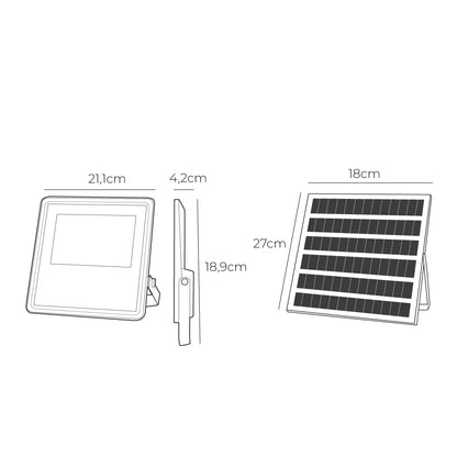 Foco proyector solar slim 50w 600lm 6.500k edm