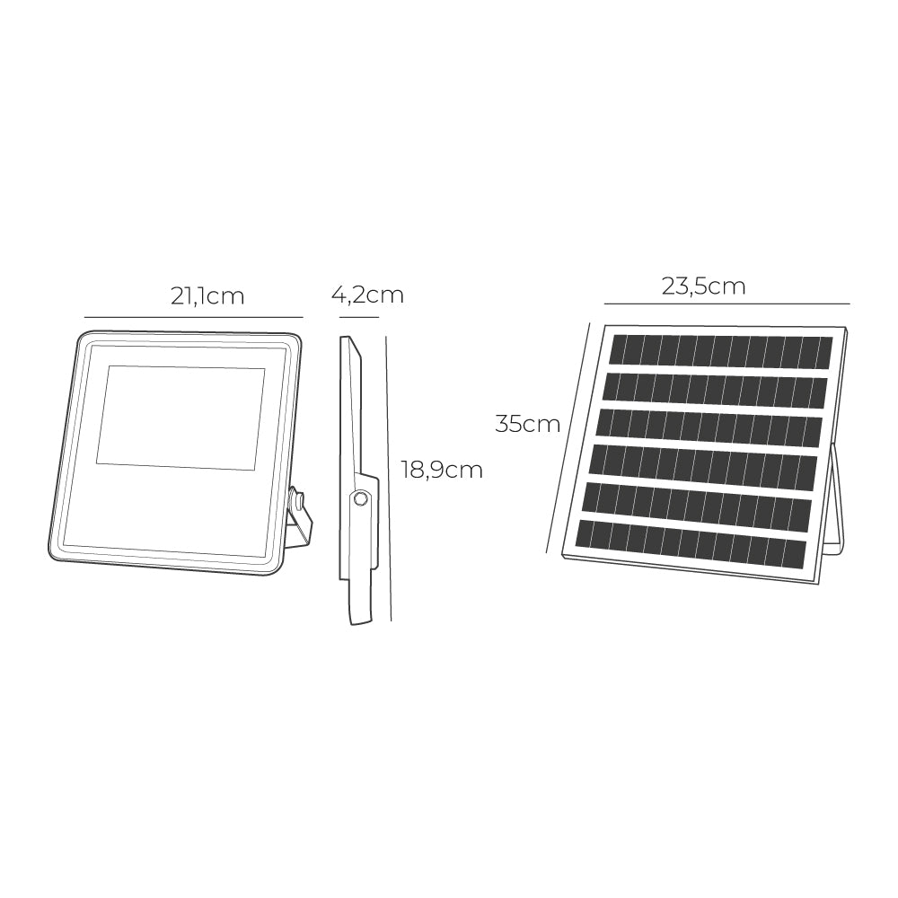 Foco proyector solar slim 100w 1.200lm 6.500k edm