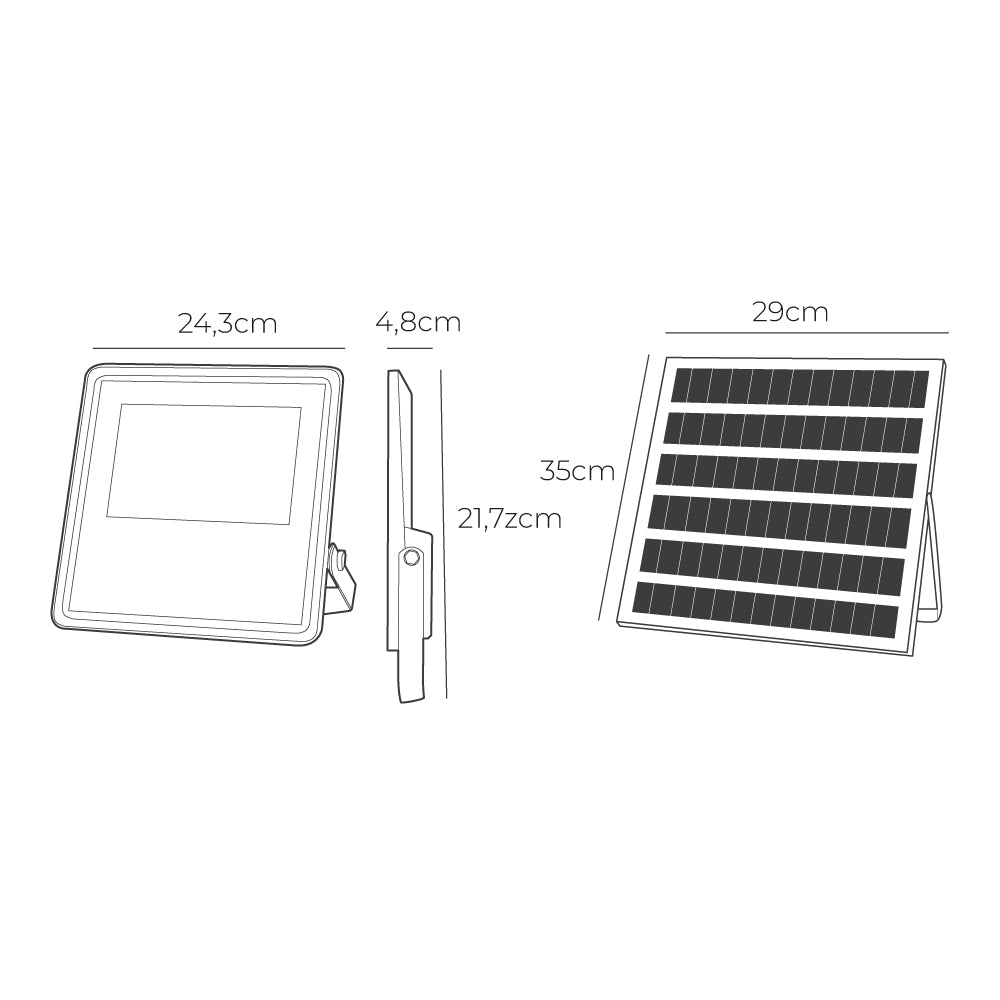 Foco proyector solar slim 200w 1.800lm 6.500k edm