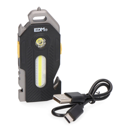 Linterna de seguridad 6 en 1 7w + 2,5w 400lm 2 leds 300mah edm