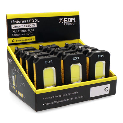 Linterna led xl 1 led 3w 100lm + 1 led 5w 300lm recargable. edm