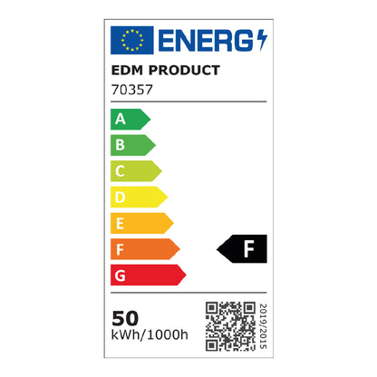 Foco proyector led 50w 4000lm 6400k luz fria con sensor de presencia 23,8x4,5x19,2cm edm