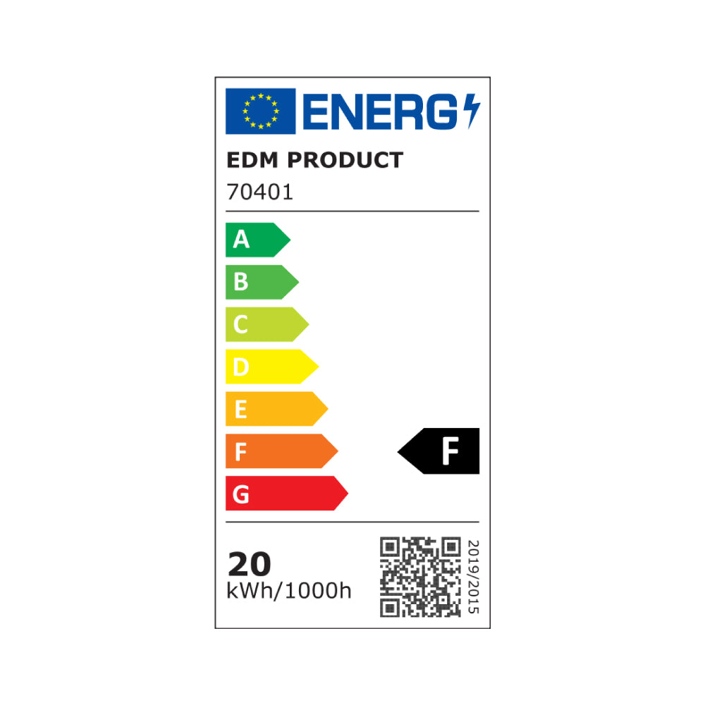 Foco proyector led 20w 1520lm 6400k luz fria black series 12,4x10,6x2,8cm edm