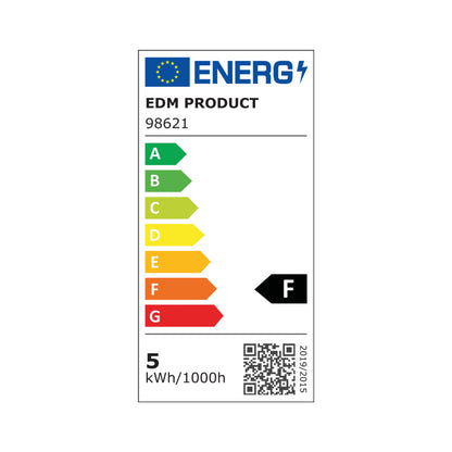 Bombilla vela con filamento de led cristal vintage e14 4,5w 400lm 2000k luz calida ø3,5x9,8cm edm