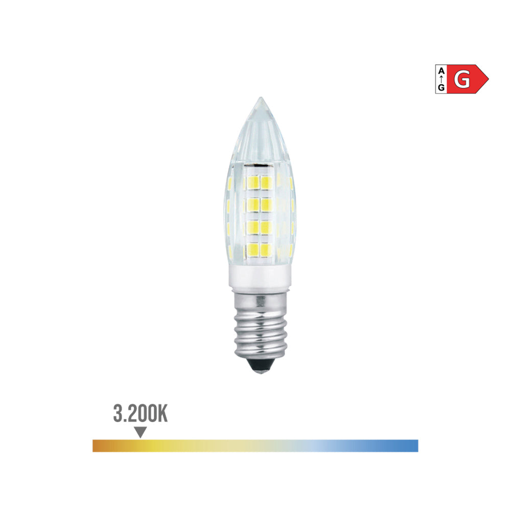 Bombilla mini vela led e14 3w 280lm 3200k luz calida ø1,6x6,9cm edm