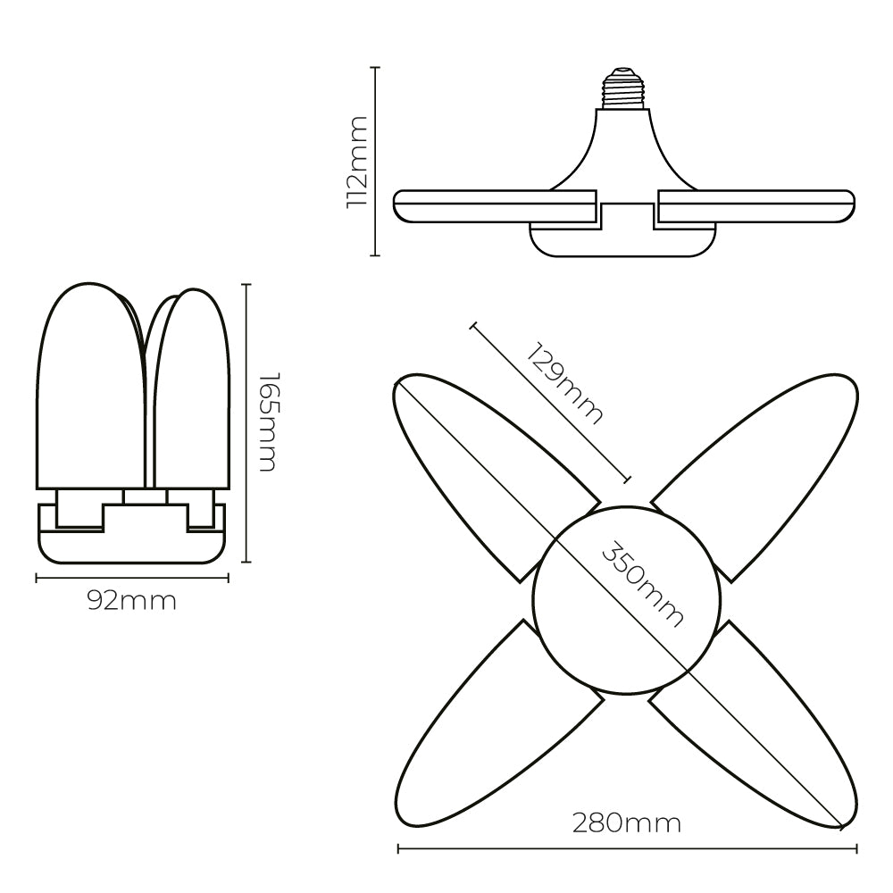 Bombilla leaf led e27 30w 3.000lm 6.500k luz fria edm