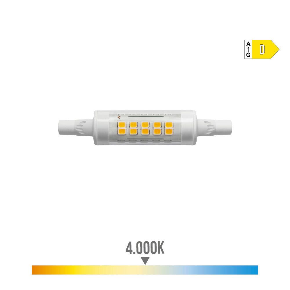 Bombilla lineal led 78mm r7s 5.5w 600lm 4000k luz dia ø1,5x7,8cm edm