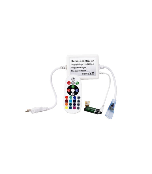Controlador Larga Distancia Neón LED Flexible RGB, Control Remoto RF 24 Botones Ref: 2664  EL-CORD-PW-NEON-RGB-LD