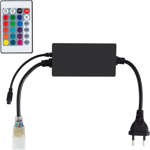 RGB LED Strip Controller 220V UltraPower, IR Remote Control 24 Buttons Ref 655 CTL-RGB-220UP-IR-24