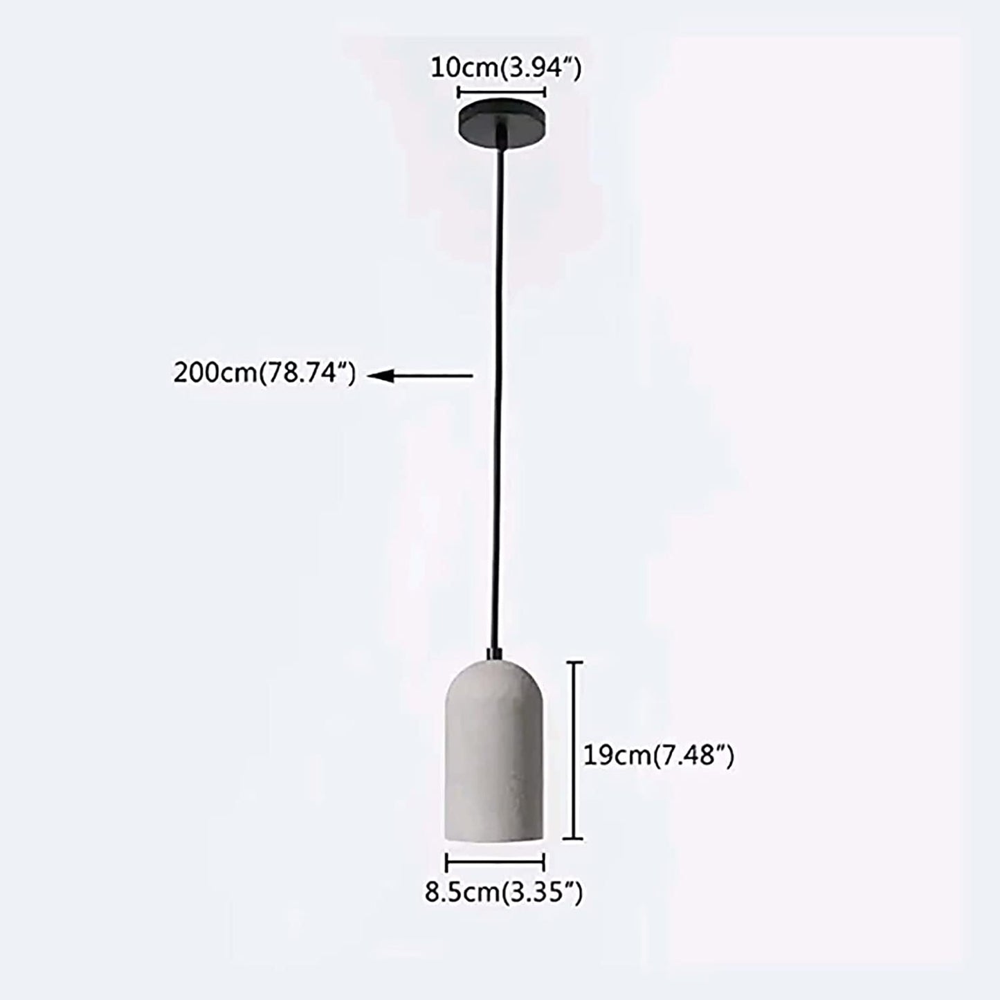 GRAY CEMENT PENDANT LAMP E27