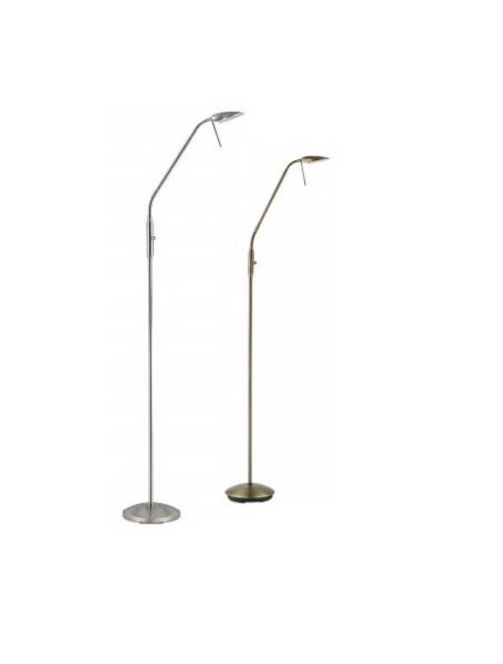 Floor lamp reader Tyrion COLOR NICKEL SATIN OR LEATHER