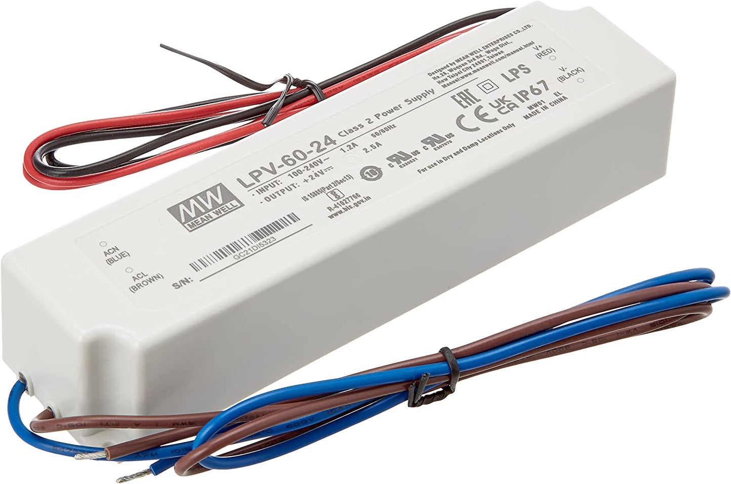 Mean Well LPV-60-12 - Constant Voltage LED Driver - 60 W - 12 V
