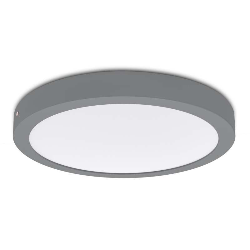 LED CEILING LIGHT FOR SURFACE INSTALLATION Round gray LED downlight 24W and 3000K, 4000K, 6000K