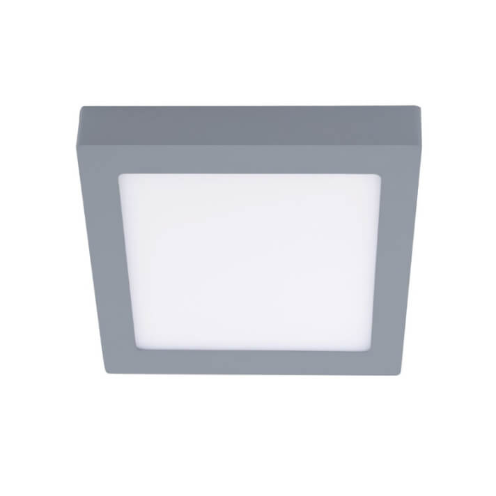 SILVER GRAY SQUARE SUPERPOSED CEILING LIGHT LED 12W 3000K 4000K 6000K IP20