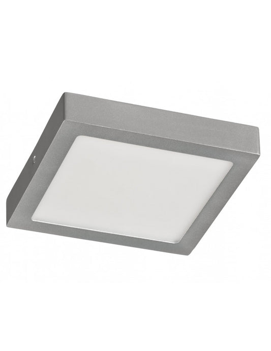 SILVER GRAY SQUARE SUPERPOSED CEILING LIGHT LED 20W 3000K 4000K 6000K IP20