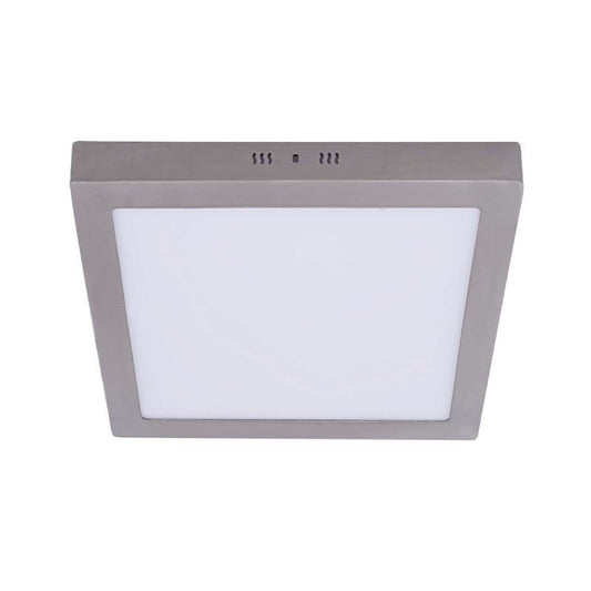 SILVER GRAY SQUARE SUPERPOSED CEILING LIGHT LED 24W 3000K 4000K 6000K IP20