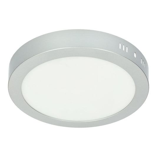ROUND SUPERPOSED CEILING PAD SILVER GRAY LED 12W 3000K 4000K 6000K IP20