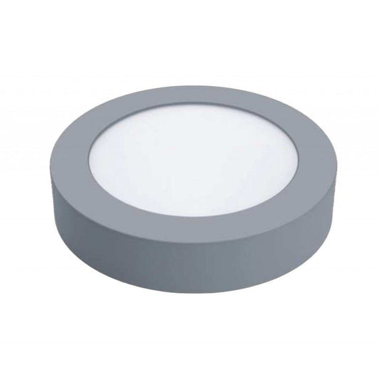 SILVER GRAY ROUND SUPERPOSED CEILING LIGHT LED 6W 3000K 4000K 6000K IP20