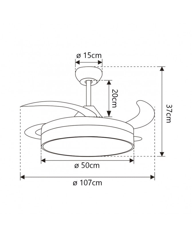 VENTILADOR NELO GRIS 50 CM 4 PALAS