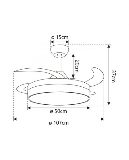 VENTILADOR NELO GRIS 50 CM 4 PALAS