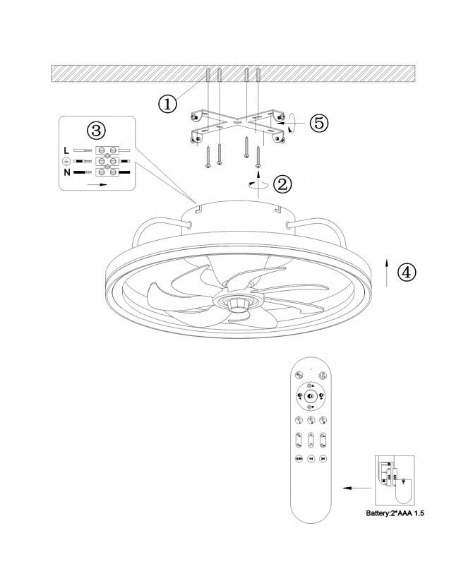 VENTILADOR TOM BLANCO 50CM - 7 PALAS